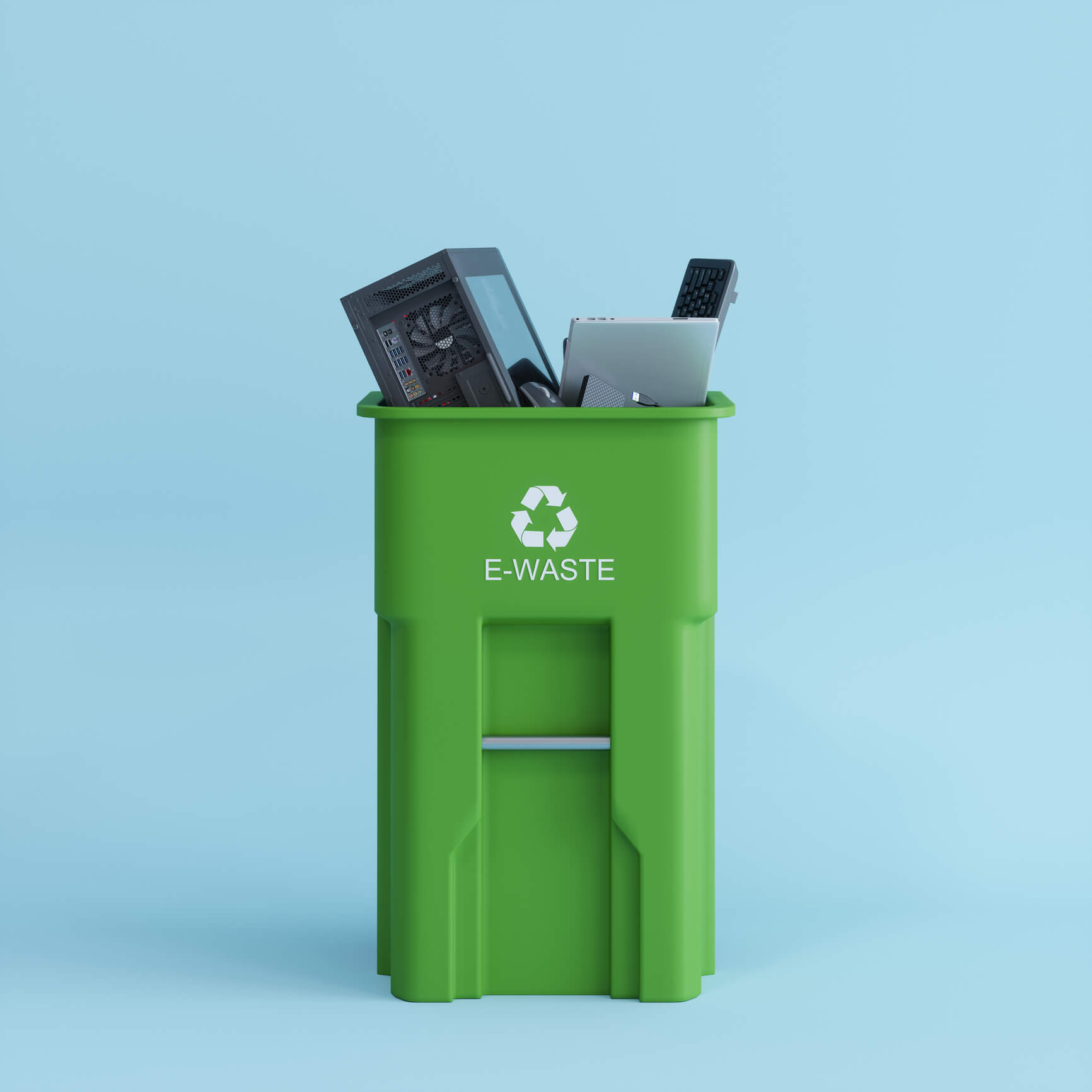 Recycle bin for electronic waste